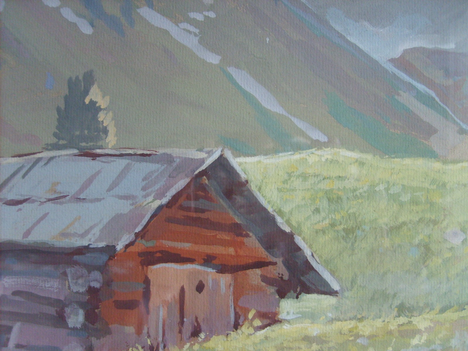 Paesaggio Montano Con Baita, Opera Firmata Di Conrad Peter Bergmann
