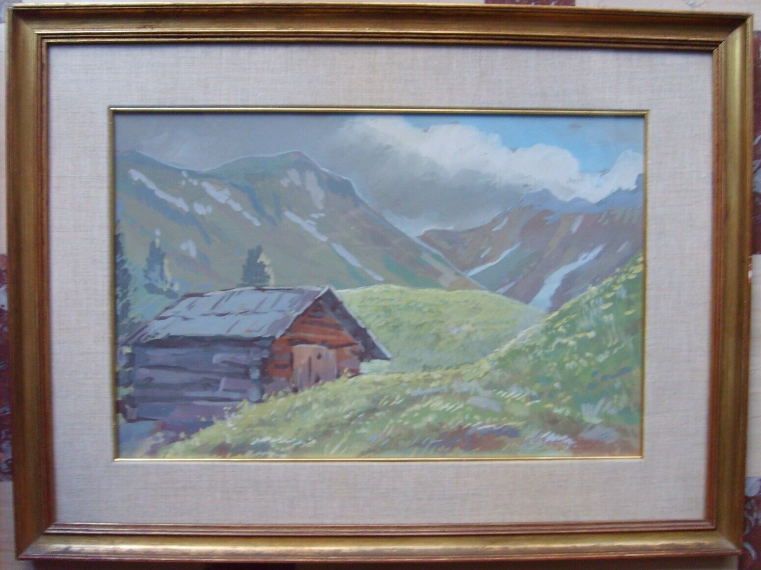 Paesaggio Montano Con Baita, Opera Firmata Di Conrad Peter Bergmann
