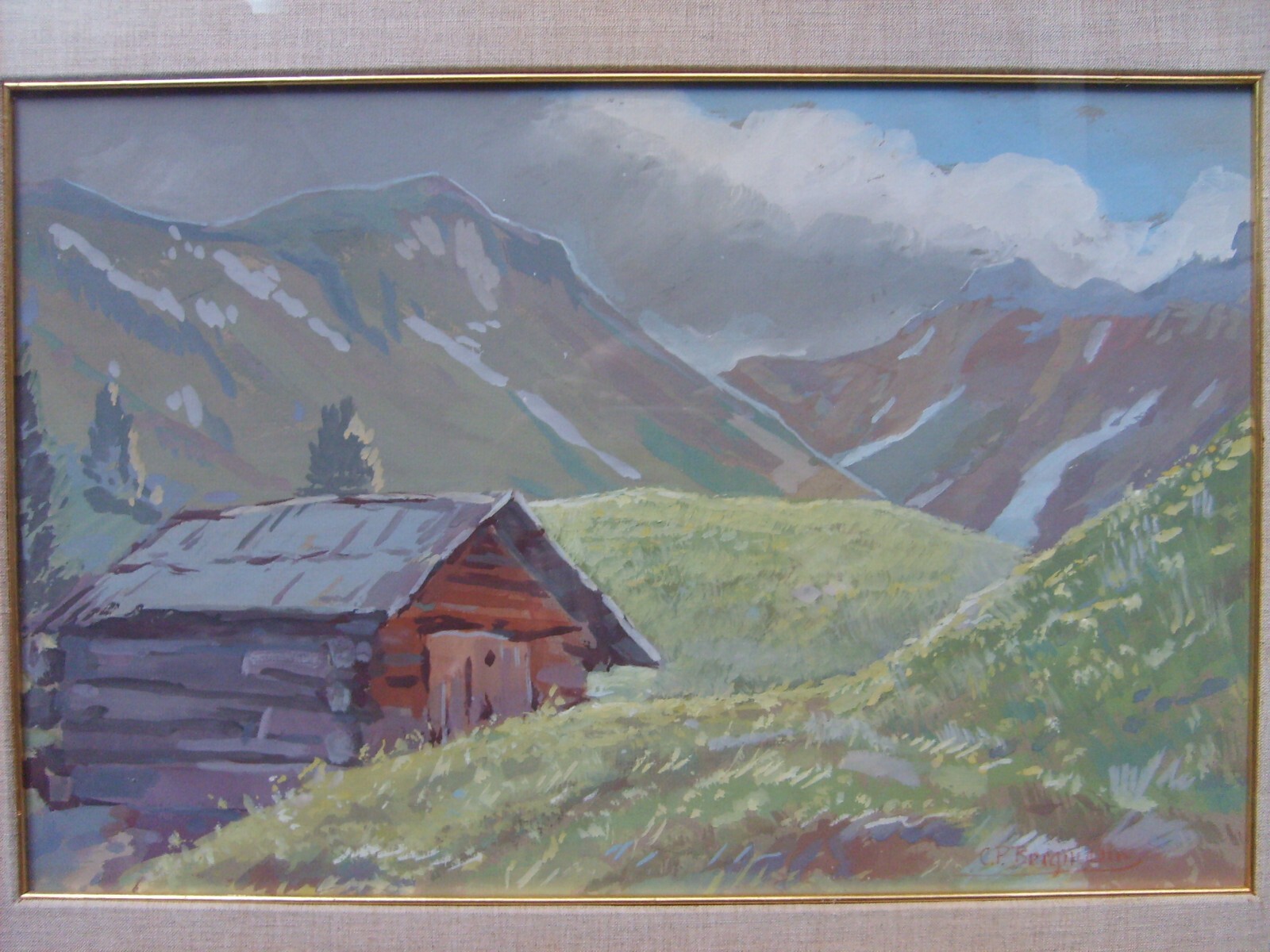 Paesaggio Montano Con Baita, Opera Firmata Di Conrad Peter Bergmann