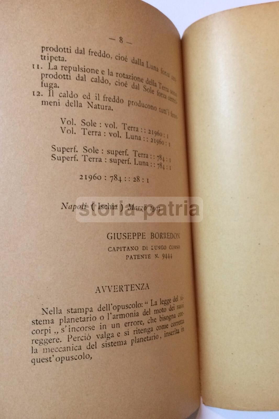 Napoli, Ischia: Giuseppe Borredon   Astronomia, Nautica, Attrazione Planetaria E Gravitazione, 1903