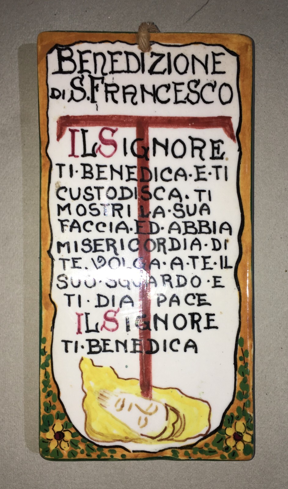 Arte Devozionale: San Francesco d'Assisi, Placchetta In Ceramica Umbra Decorata E Siglata
