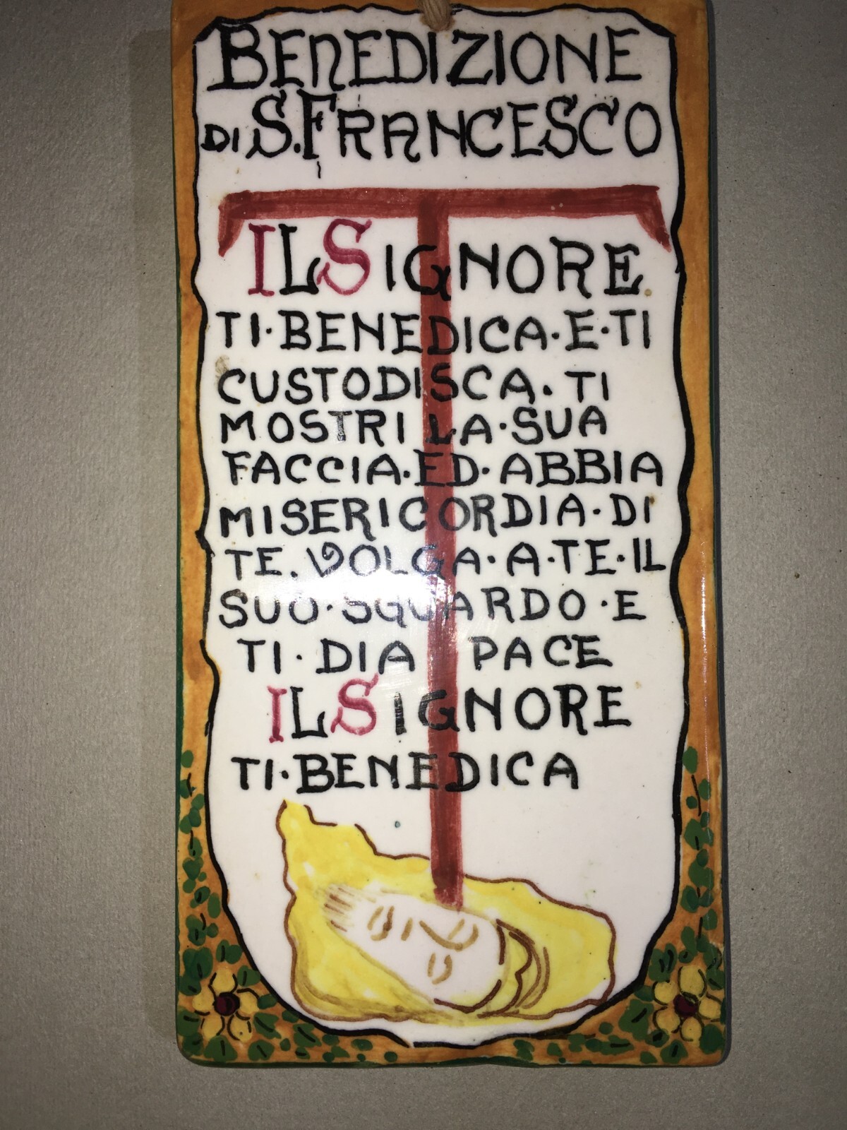 Arte Devozionale: San Francesco d'Assisi, Placchetta In Ceramica Umbra Decorata E Siglata