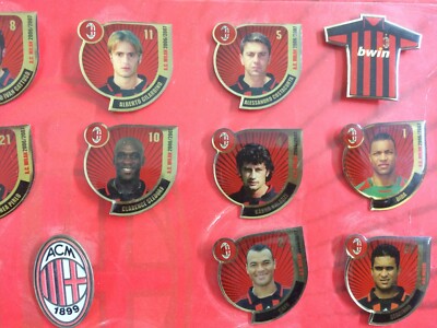 Sport, Calcio, Calciatori: Squadra Del Milan, Spillette Con Ritratti Da Collezione