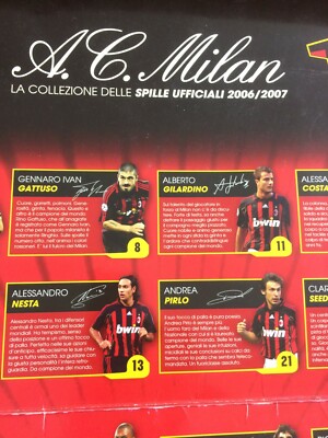 Sport, Calcio, Calciatori: Squadra Del Milan, Spillette Con Ritratti Da Collezione