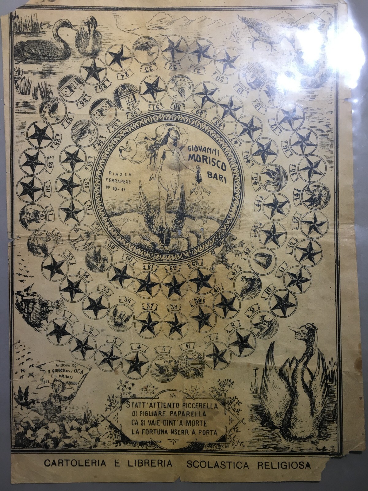 Antico Gioco Dell'Oca Pubblicitario Morisco   Bari, Folklore E Dialetto