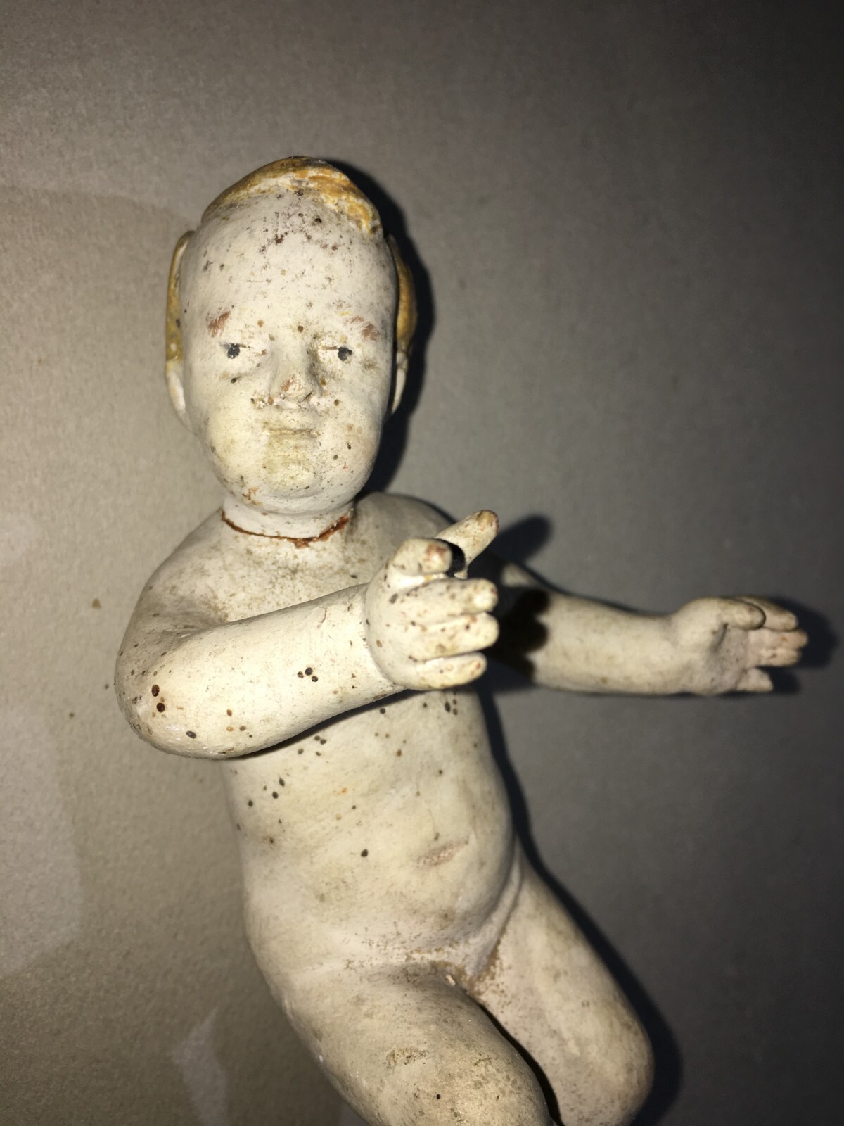 Arte Popolare Devozionale: Bambinello In Terracotta Policroma, XIX Secolo