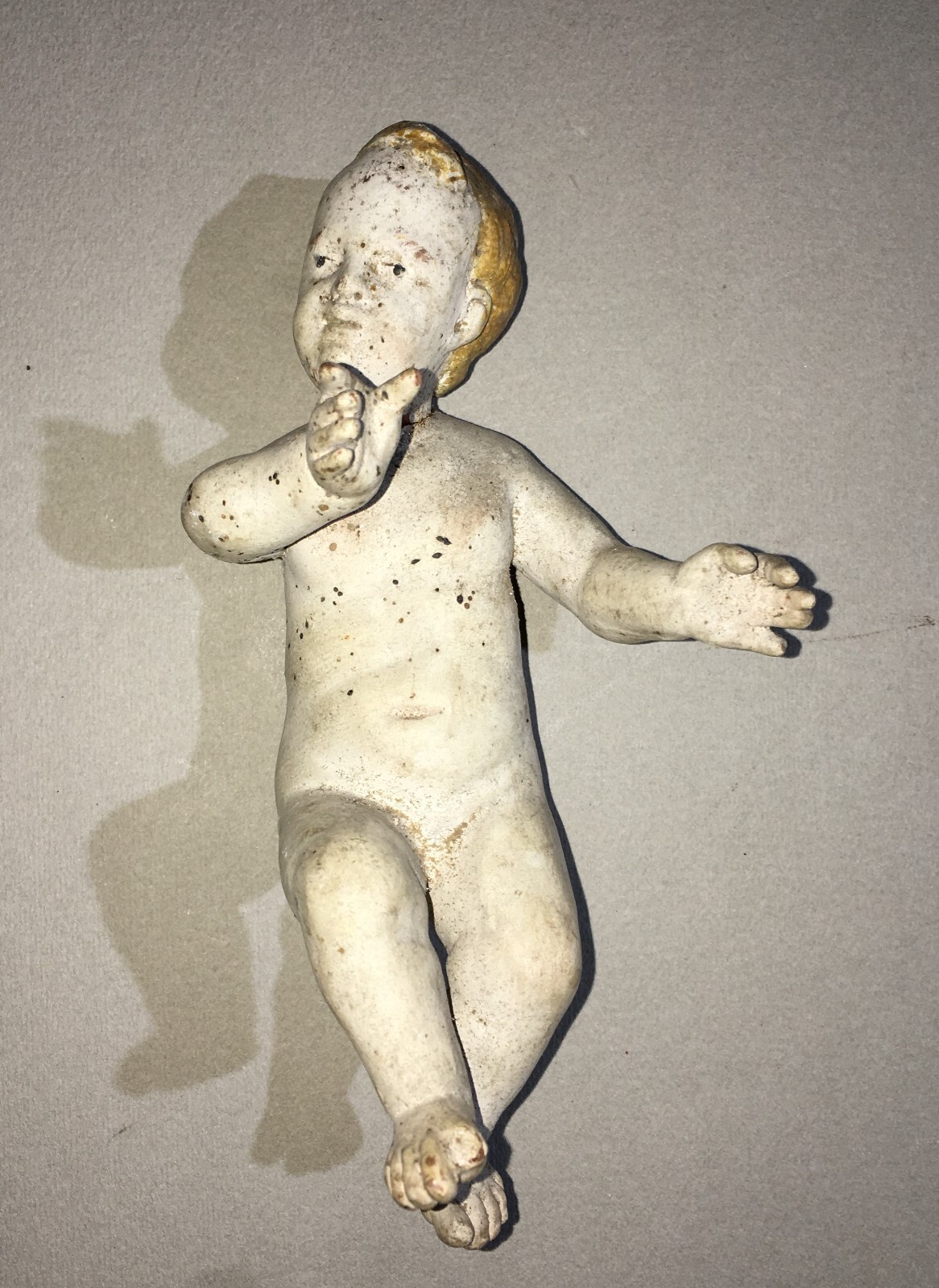 Arte Popolare Devozionale: Bambinello In Terracotta Policroma, XIX Secolo
