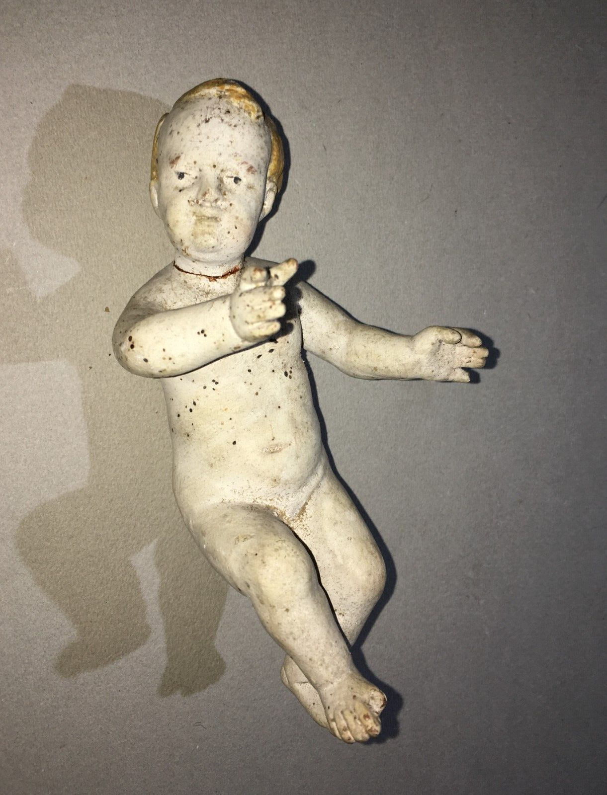 Arte Popolare Devozionale: Bambinello In Terracotta Policroma, XIX Secolo