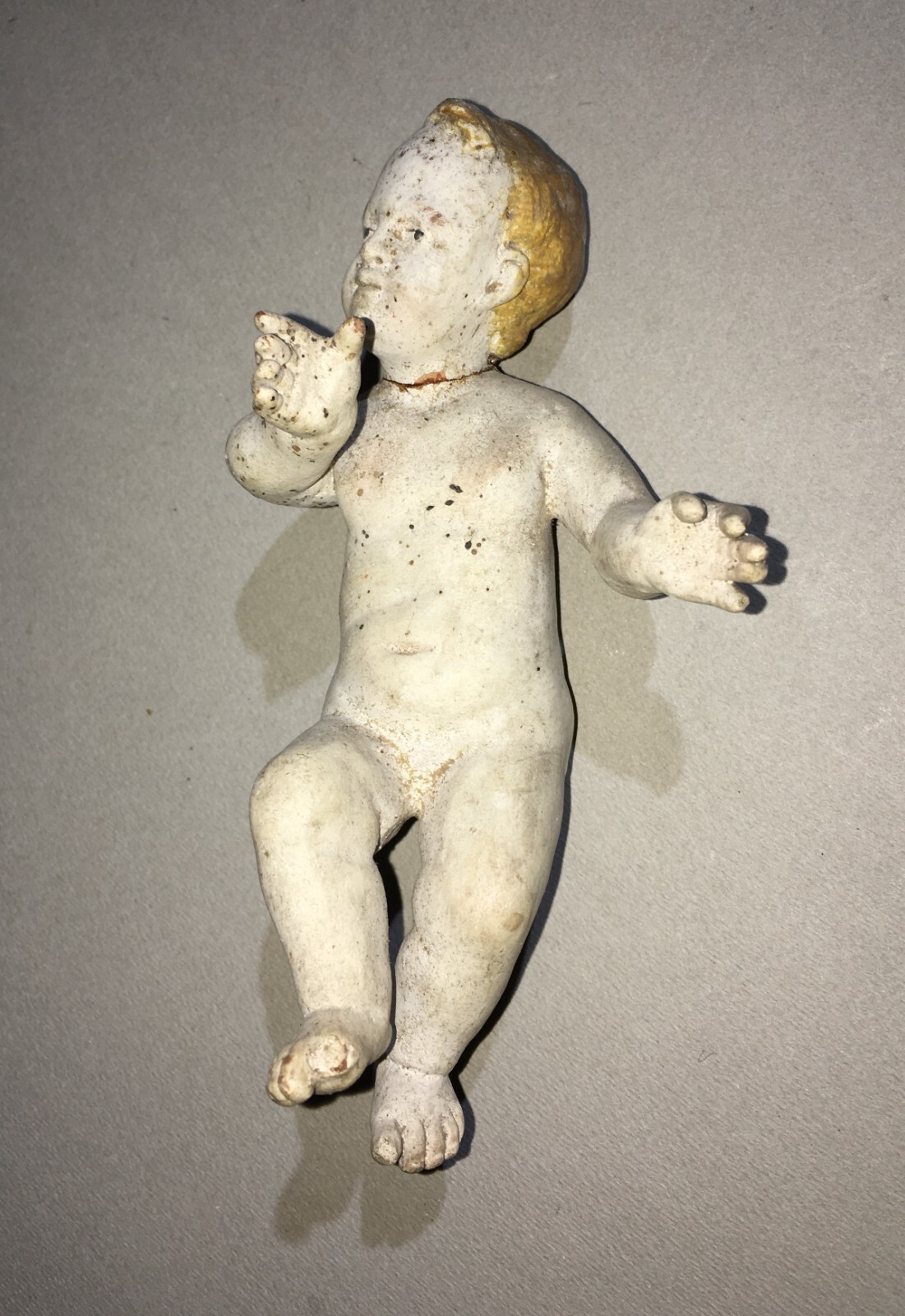 Arte Popolare Devozionale: Bambinello In Terracotta Policroma, XIX Secolo