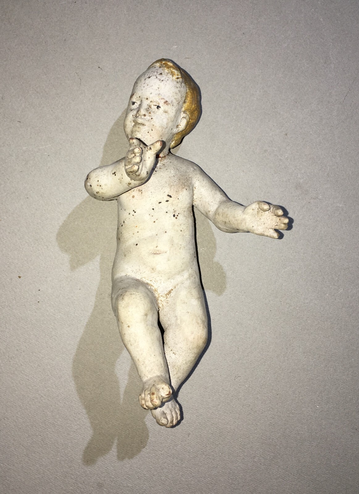 Arte Popolare Devozionale: Bambinello In Terracotta Policroma, XIX Secolo