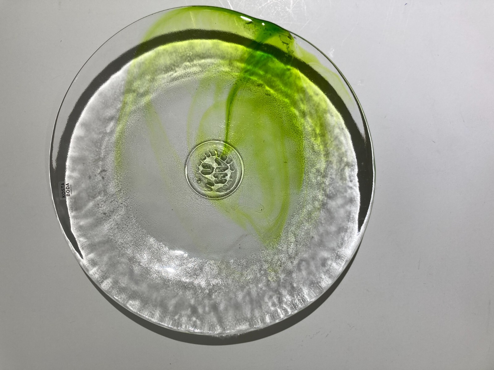 Soprammobile Decorativo, Piatto In Vetro Artistico, Manifattura Kosta Boda