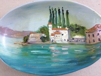 Piatto In Terracotta Con Veduta Di San Vigilio (Lago Di Garda)