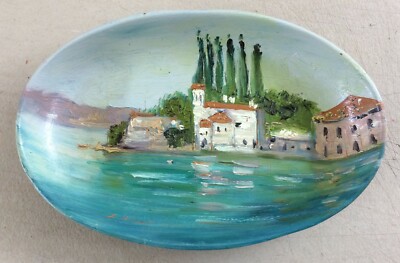 Piatto In Terracotta Con Veduta Di San Vigilio (Lago Di Garda)