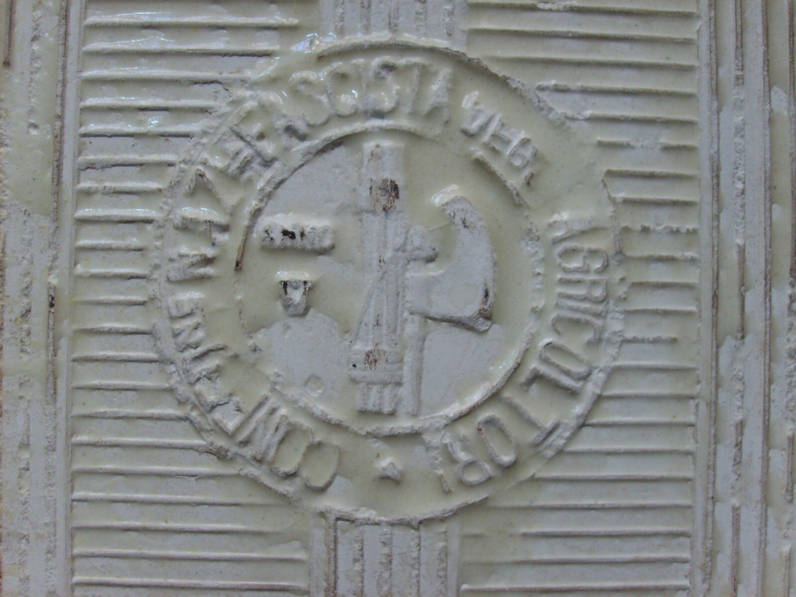Veduta Di Paese (Ariano Irpino O Ferrazzano), Dipinto Su Ceramica, Epoca Fascista