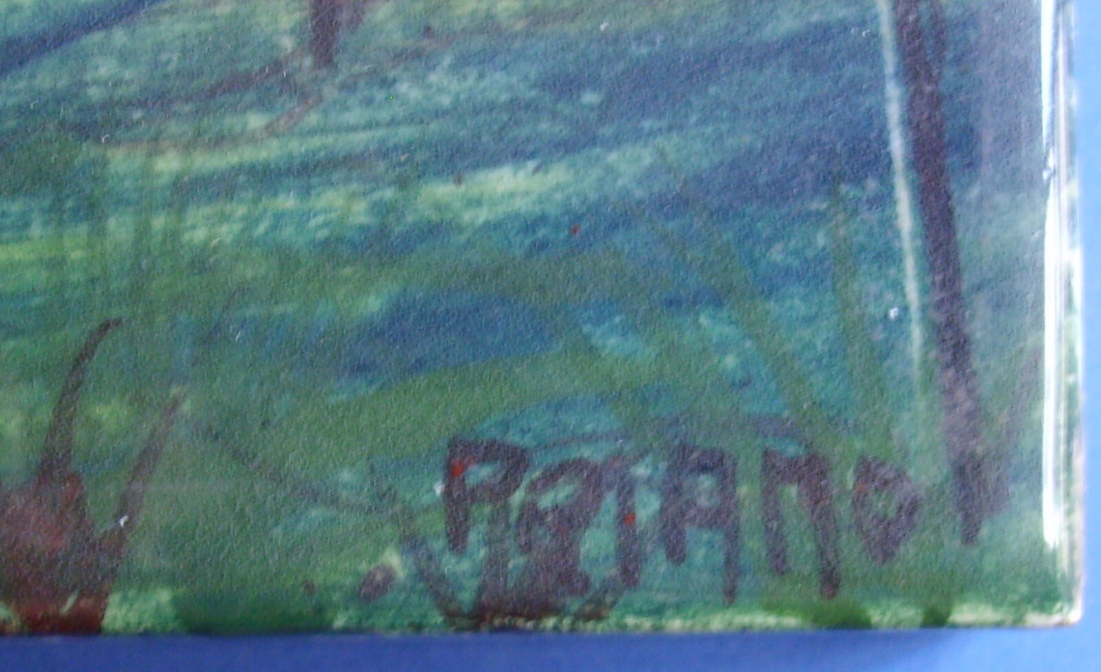 Veduta Di Paese (Ariano Irpino O Ferrazzano), Dipinto Su Ceramica, Epoca Fascista