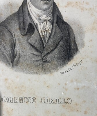 Antico Ritratto Di Domenico Cirillo. Medicina. Napoli. Grumo Nevano. Litografia Perrin