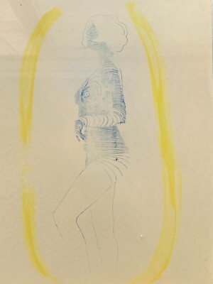 Angiuli, Figura Femminile Stilizzata Su Lastra Di Metallo