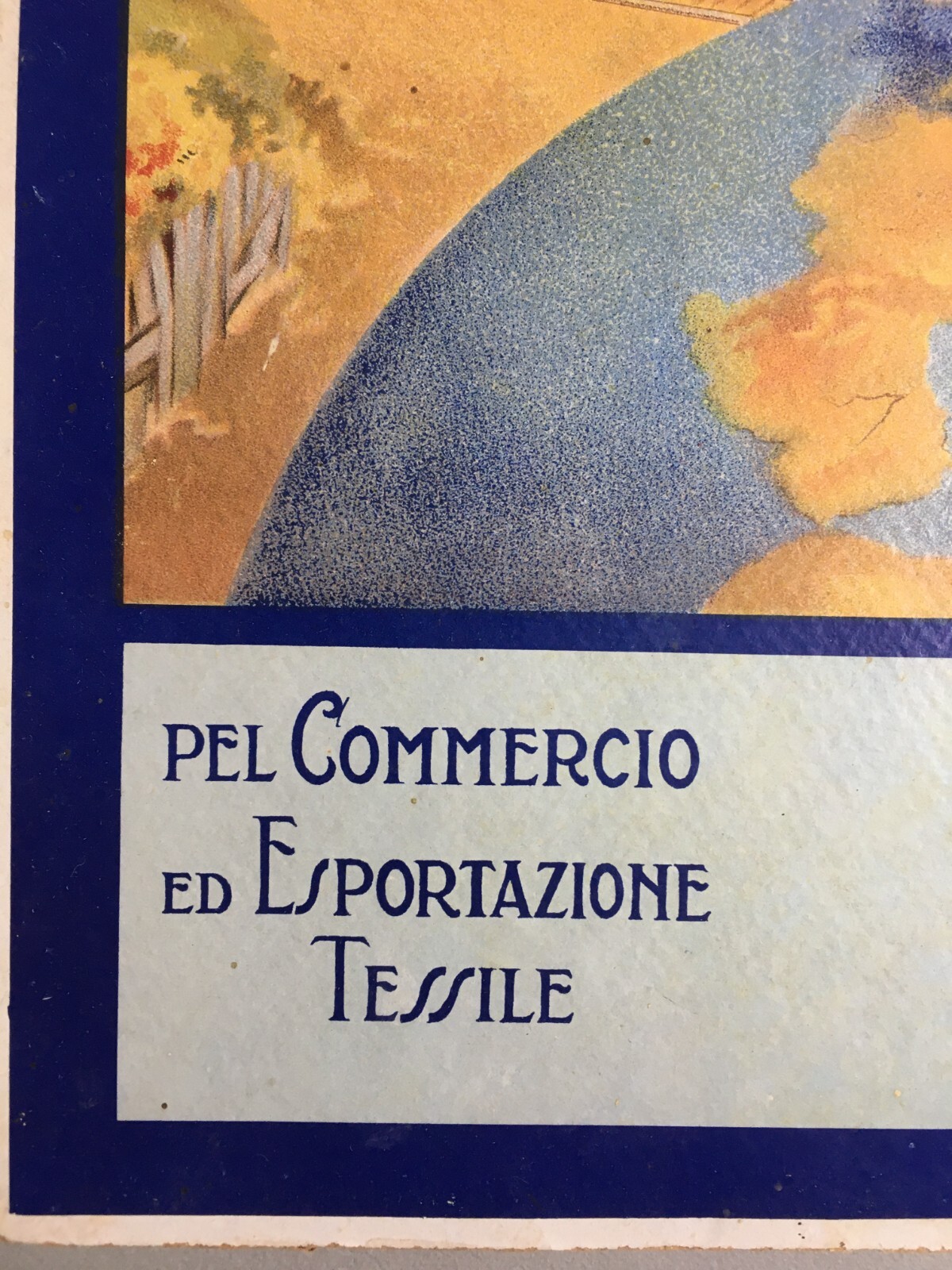 Giovanni Lamacchia Fu G. Manifatture Tessili Bari, Cartello Pubblicitario d'Epoca