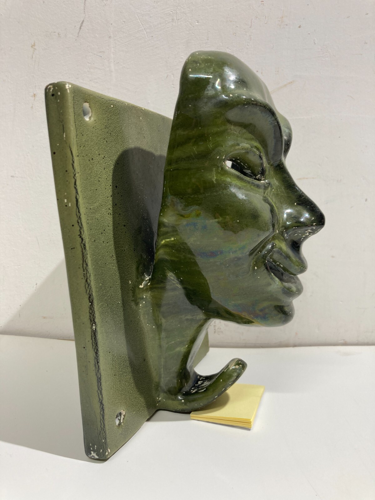Raro Complemento d'Arredo In Ceramica Da Collezione, Venezia, S. Polo, Maschera Verde