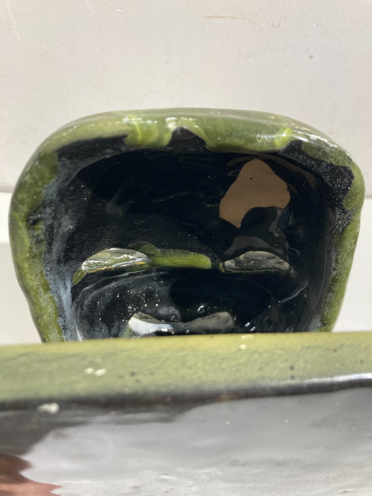 Raro Complemento d'Arredo In Ceramica Da Collezione, Venezia, S. Polo, Maschera Verde