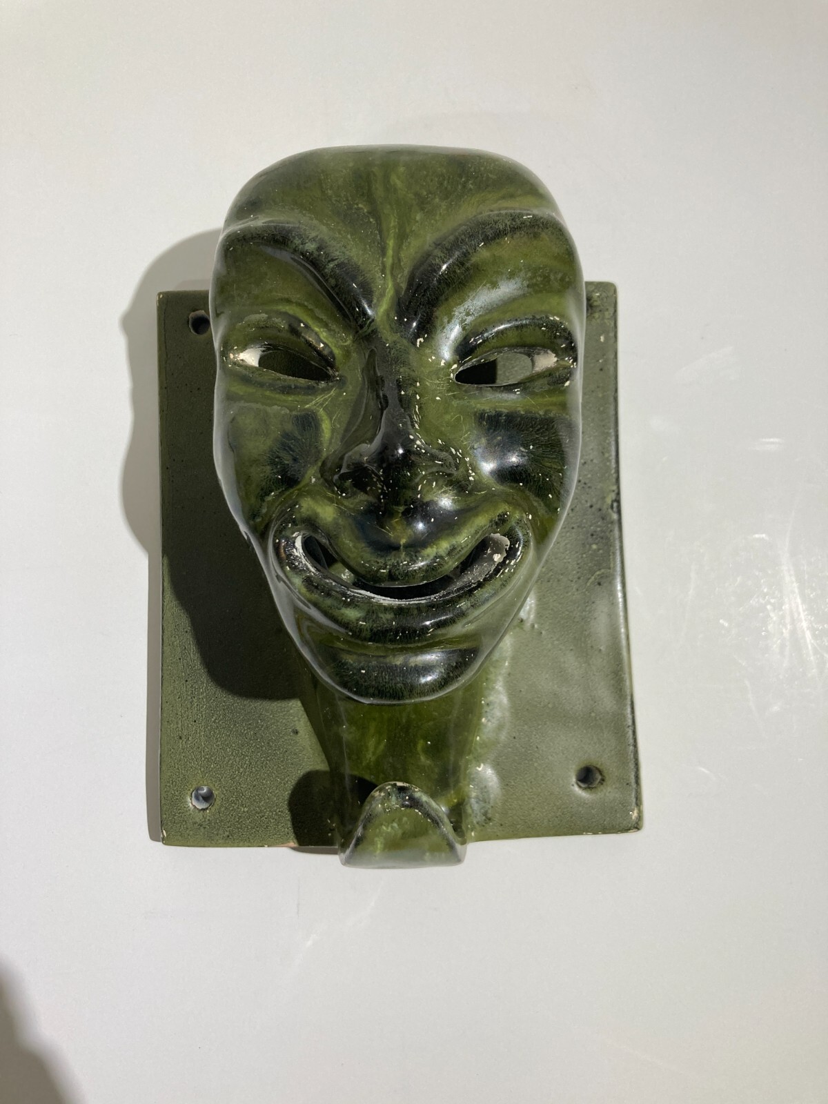 Raro Complemento d'Arredo In Ceramica Da Collezione, Venezia, S. Polo, Maschera Verde