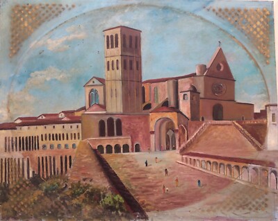 Umbria, Assisi: Grande Cornice Artistica Dorata Per Dipinto, Primo '900