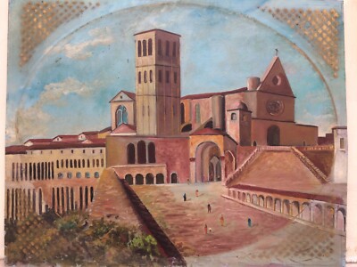Umbria, Assisi: Grande Cornice Artistica Dorata Per Dipinto, Primo '900