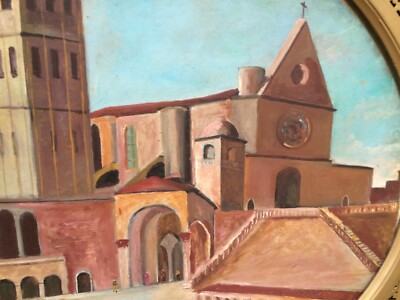 Umbria, Assisi: Grande Cornice Artistica Dorata Per Dipinto, Primo '900