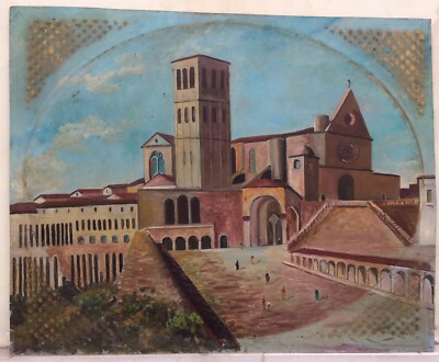Umbria, Assisi: Grande Cornice Artistica Dorata Per Dipinto, Primo '900