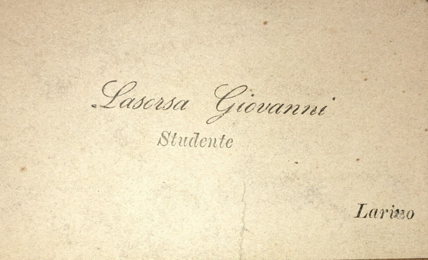 Molise, Larino: Antico Biglietto Da Visita Di Giovanni Lasorsa