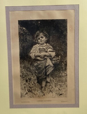 Arte E Folklore: Veduta Artistica Con Bimba E Paniere. Abruzzo, Artista Francesco Paolo Michetti. Fine '800.