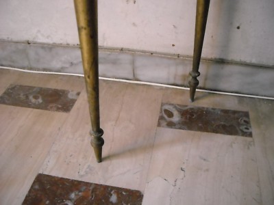 Consolle Con Specchiera In Metallo Dorato E Marmo, F.A.M.O.B. De Angelis