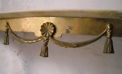 Consolle Con Specchiera In Metallo Dorato E Marmo, F.A.M.O.B. De Angelis