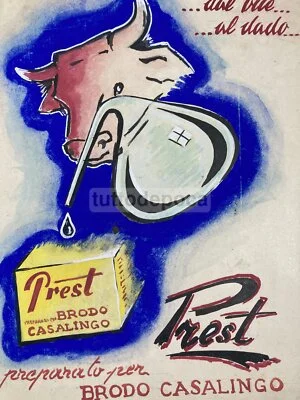 Brodo Prest: Original Advertising Sketch, Mid-1900s