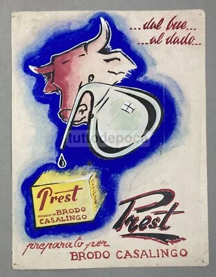 Brodo Prest: Original Advertising Sketch, Mid-1900s