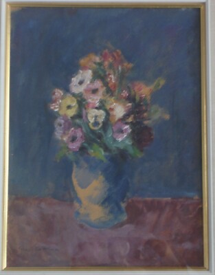 Giuseppe Cerrina, Vaso Con Fiori, Dipinto Tecnica Mista Su Cartone