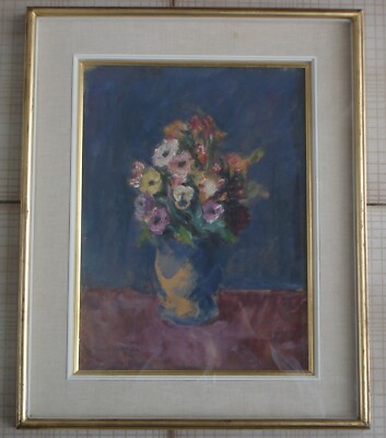 Giuseppe Cerrina, Vaso Con Fiori, Dipinto Tecnica Mista Su Cartone