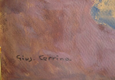 Giuseppe Cerrina, Vaso Con Fiori, Dipinto Tecnica Mista Su Cartone