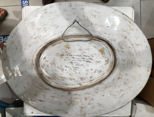 Manlio Bacosi: Allegoria Del Giorno E Della Notte. Grande Ceramica Ovalare, Anni '70