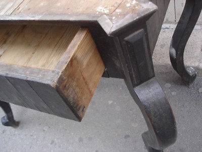 Antica Consolle Toilette In Noce E Marmo, Stile Luigi Filippo