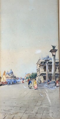 Venezia   Piazza San Marco, Antica Veduta. Dipinto Ad Acquarello Di Andrea Guidotti