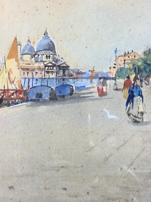 Venezia   Piazza San Marco, Antica Veduta. Dipinto Ad Acquarello Di Andrea Guidotti