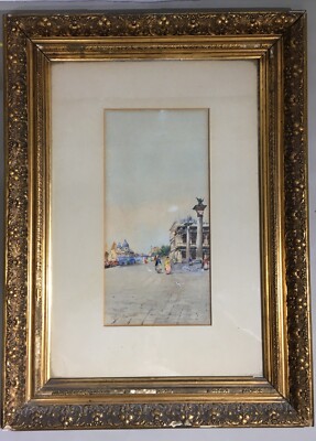 Venezia   Piazza San Marco, Antica Veduta. Dipinto Ad Acquarello Di Andrea Guidotti