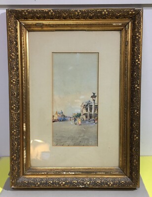 Venezia   Piazza San Marco, Antica Veduta. Dipinto Ad Acquarello Di Andrea Guidotti
