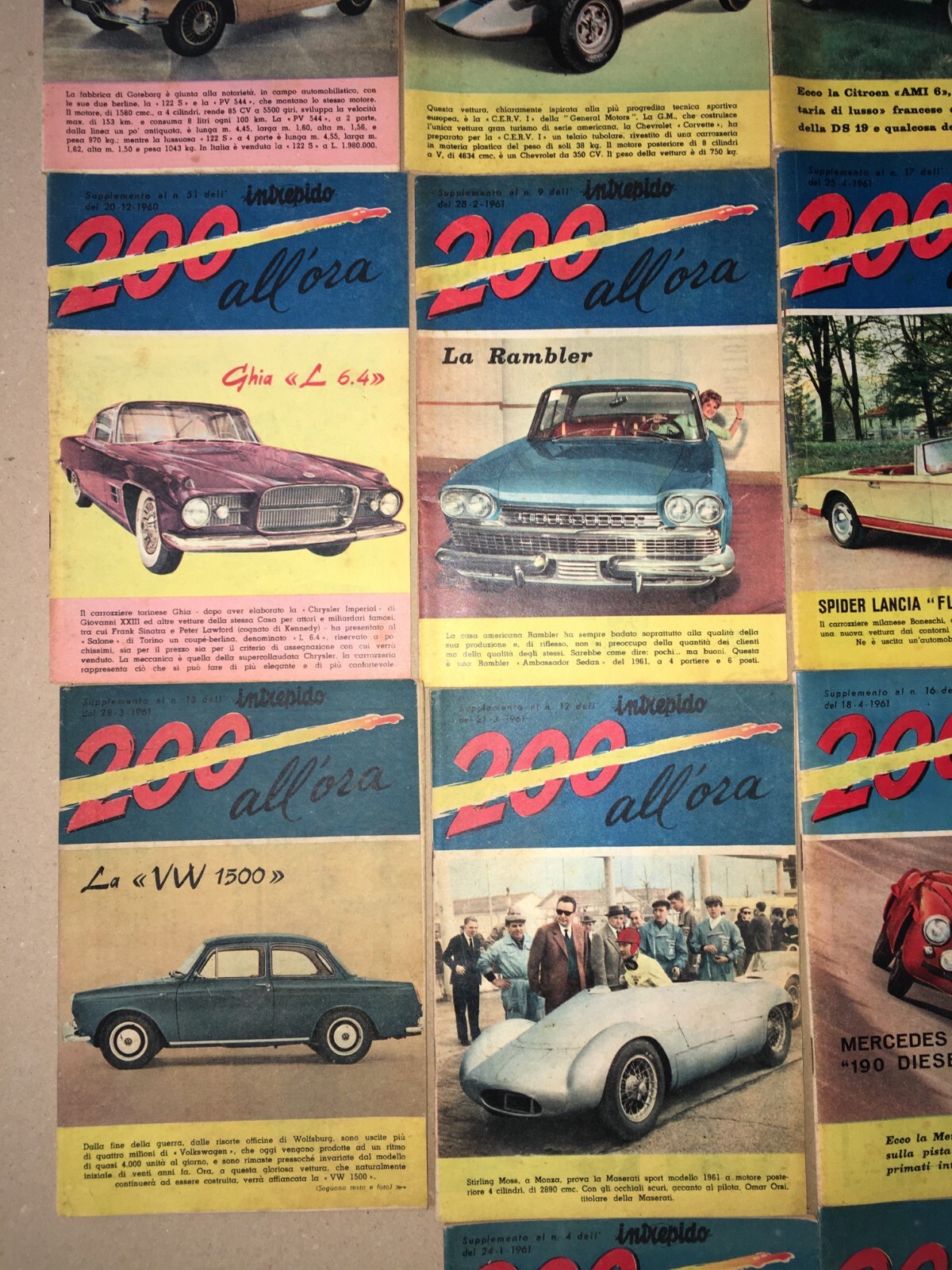 Sport, Automobilismo E Auto d'Epoca: Collezione Di 27 Riviste "Intrepido 200 All'Ora"