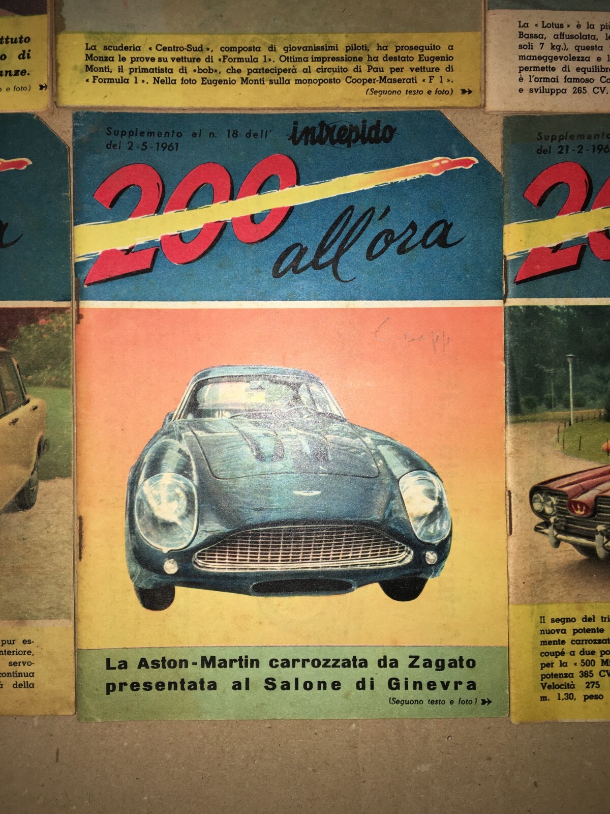 Sport, Automobilismo E Auto d'Epoca: Collezione Di 27 Riviste "Intrepido 200 All'Ora"