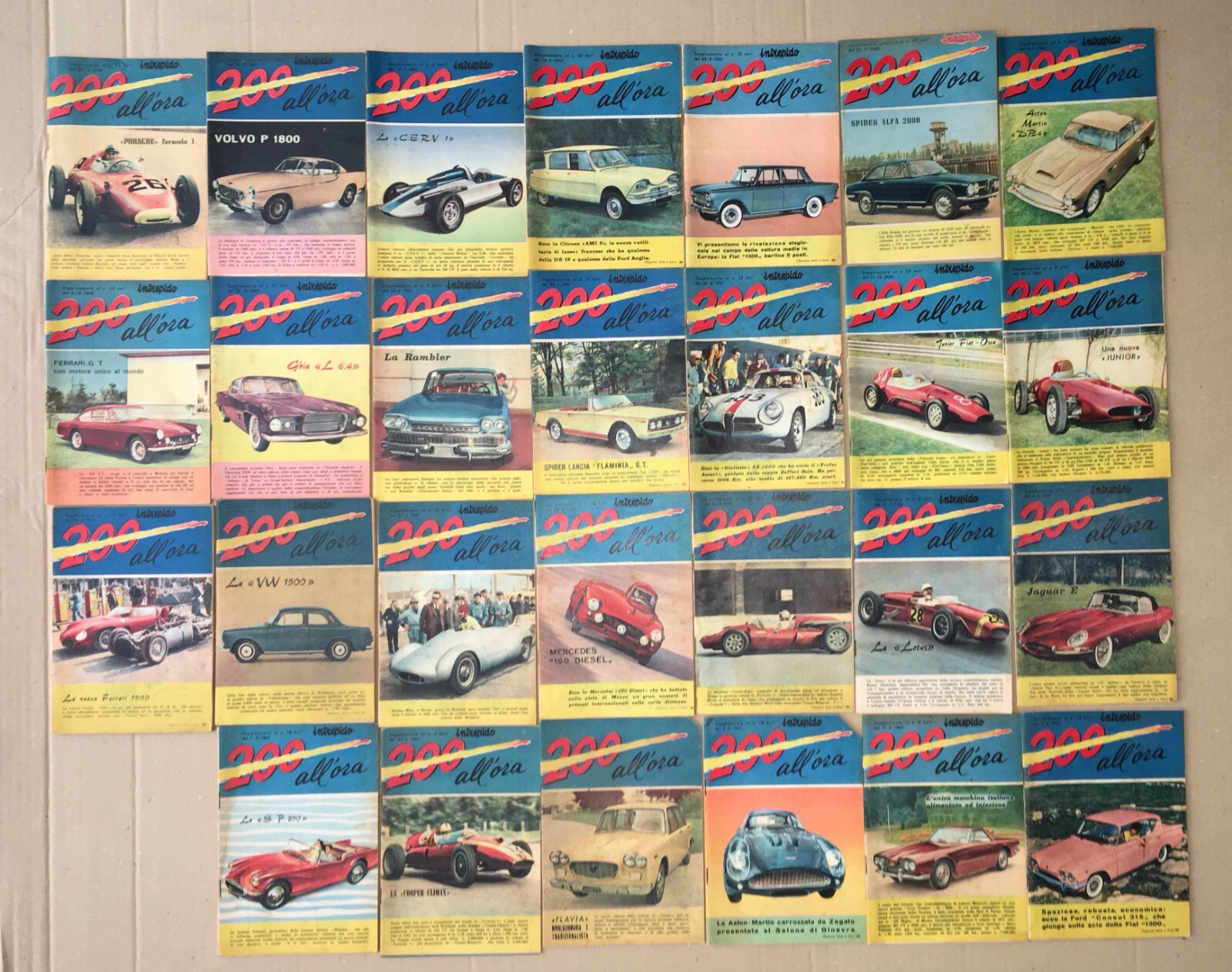 Sport, Automobilismo E Auto d'Epoca: Collezione Di 27 Riviste "Intrepido 200 All'Ora"