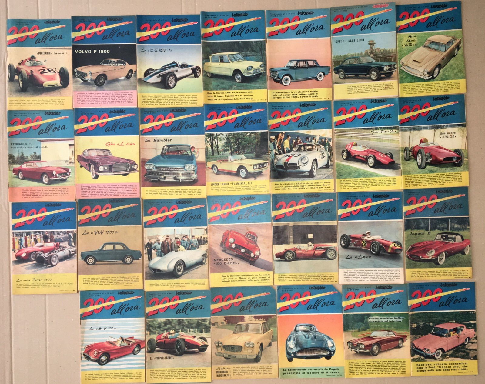 Sport, Automobilismo E Auto d'Epoca: Collezione Di 27 Riviste "Intrepido 200 All'Ora"