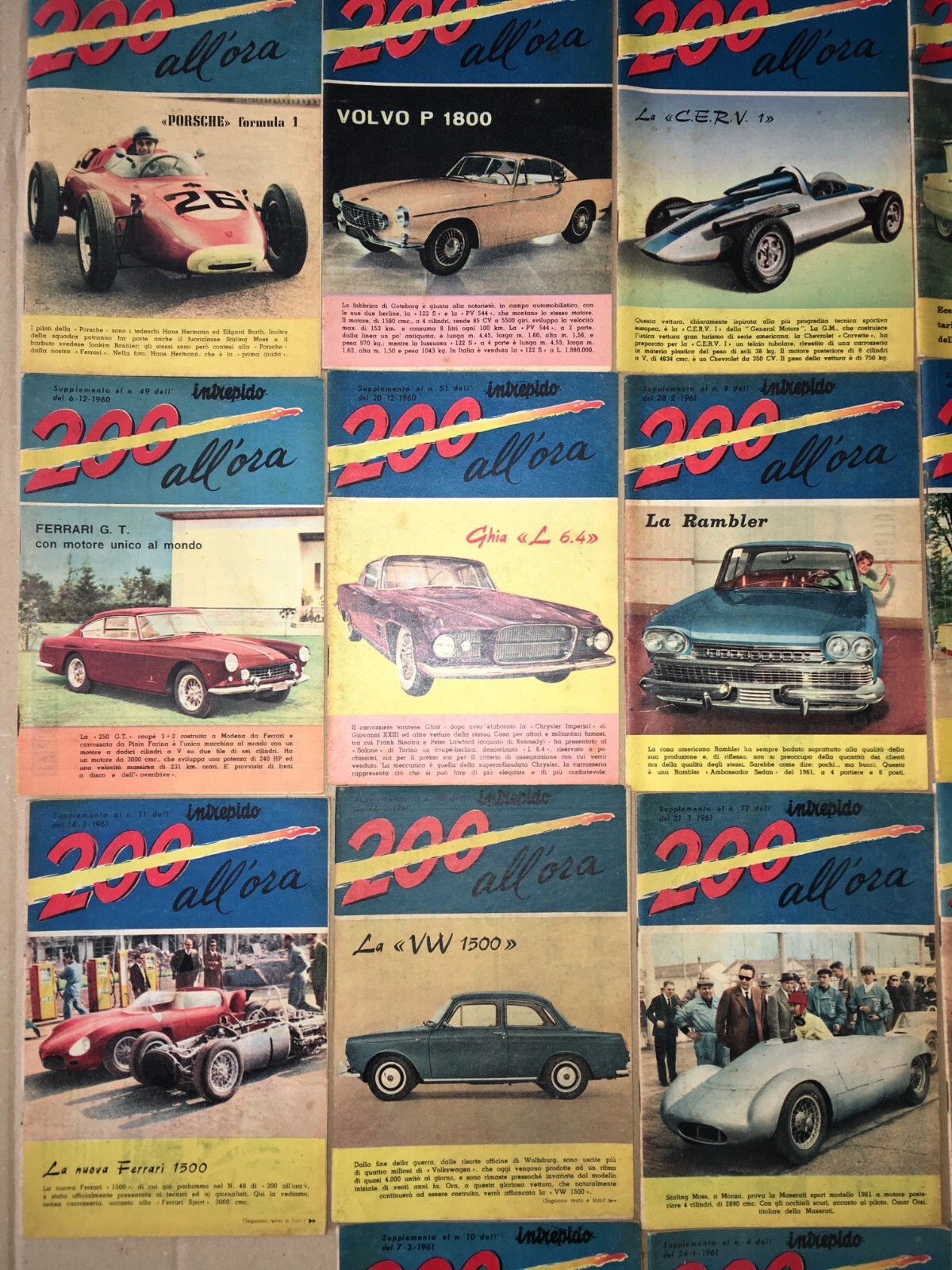 Sport, Automobilismo E Auto d'Epoca: Collezione Di 27 Riviste "Intrepido 200 All'Ora"