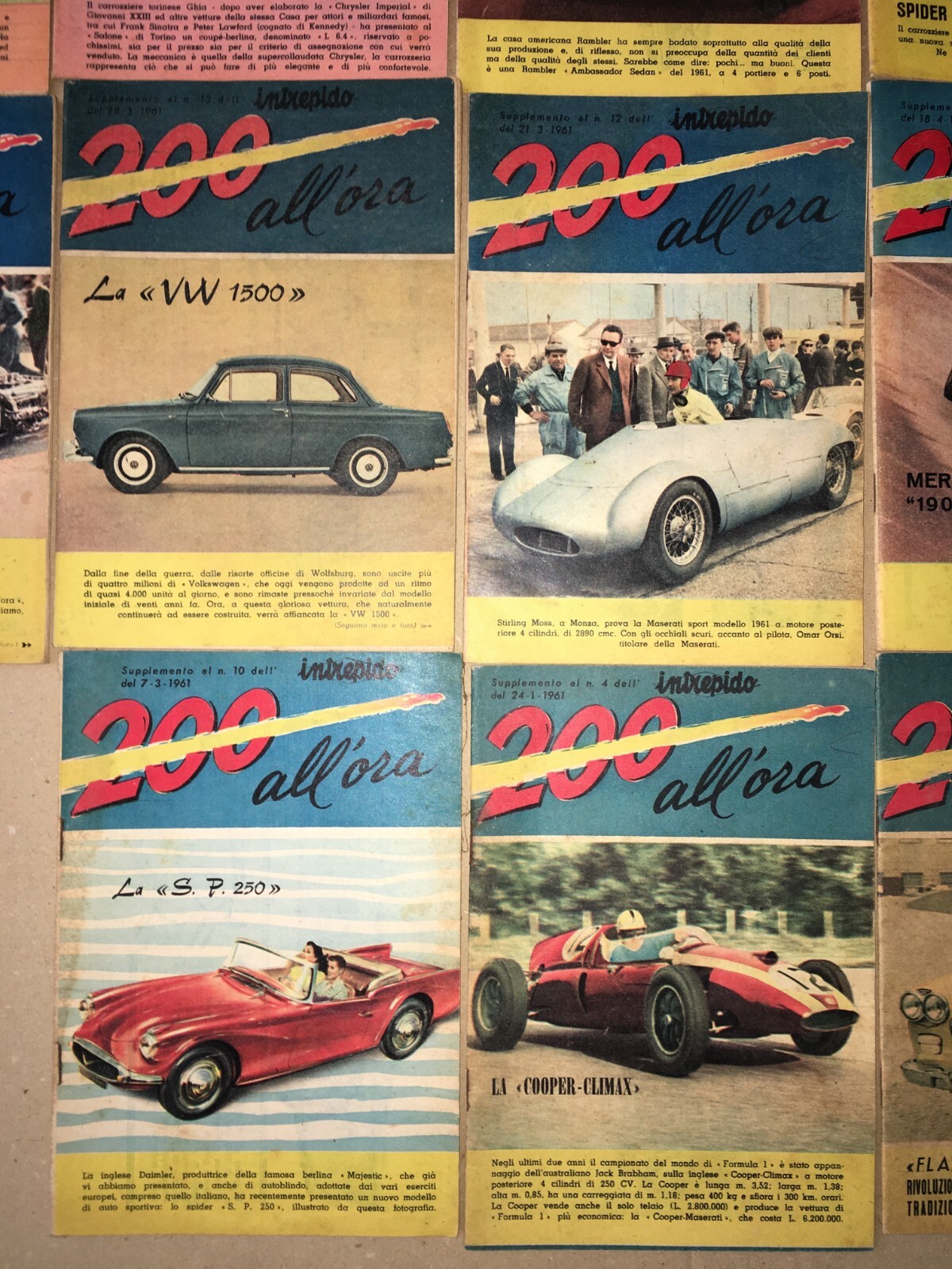 Sport, Automobilismo E Auto d'Epoca: Collezione Di 27 Riviste "Intrepido 200 All'Ora"